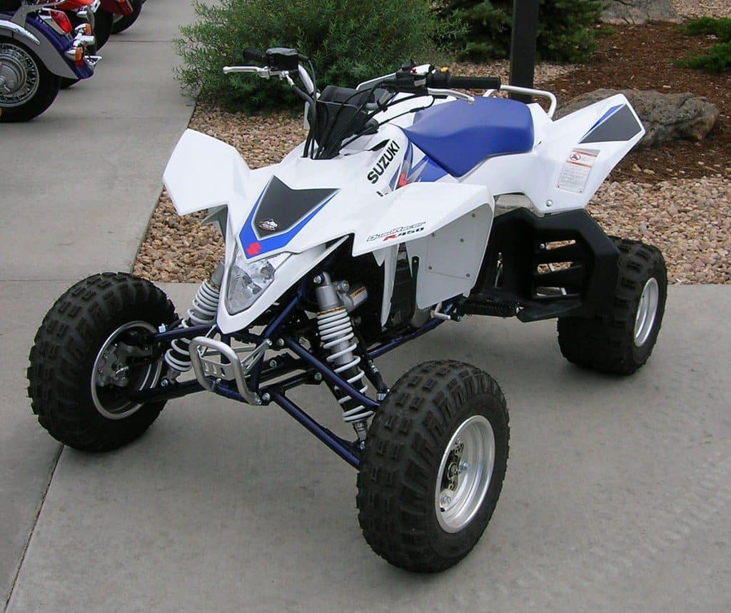 atv in yard